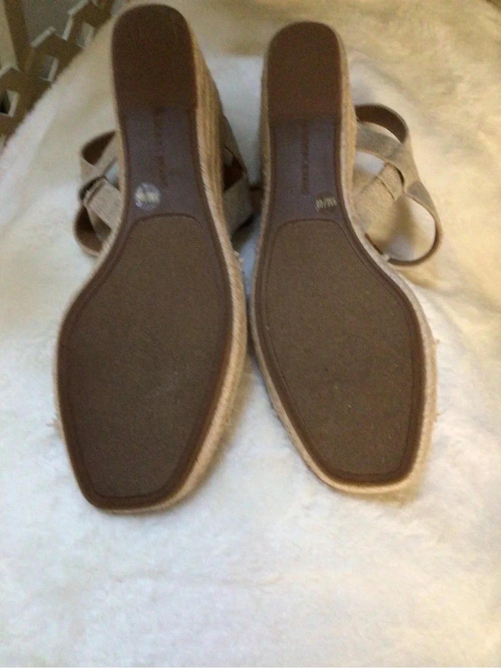 Lucky Brand Natural Beige Espadrille Wedge Sandals NWT